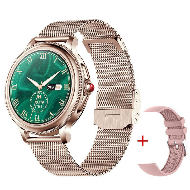 CF96 Women 1.2 Round Screen Bluetooth Call Smart Watch Physiological Cycle Heart Rate Monitor Health Bracelet with 2 Straps Gold CF96 Women 1.2 Round Screen Bluetooth Call Smart Watch Physiological Cycle Heart Rate Monitor Health Bracelet with 2 Straps Gold
